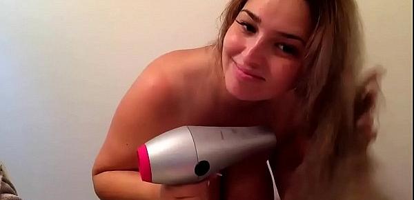  hot busty girl naked in bathroom